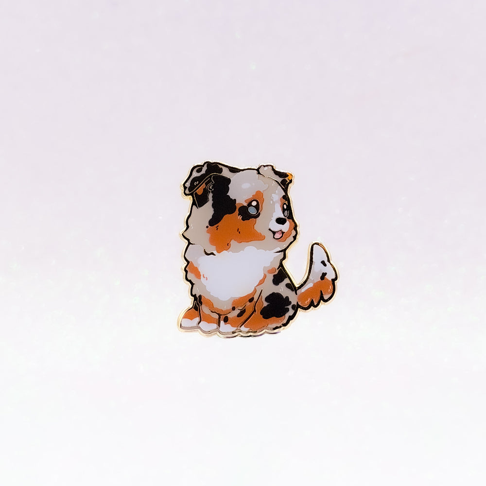 miamouz-australian-shepherd-enamel-pin-blue-merle-tricolor-hund image 1