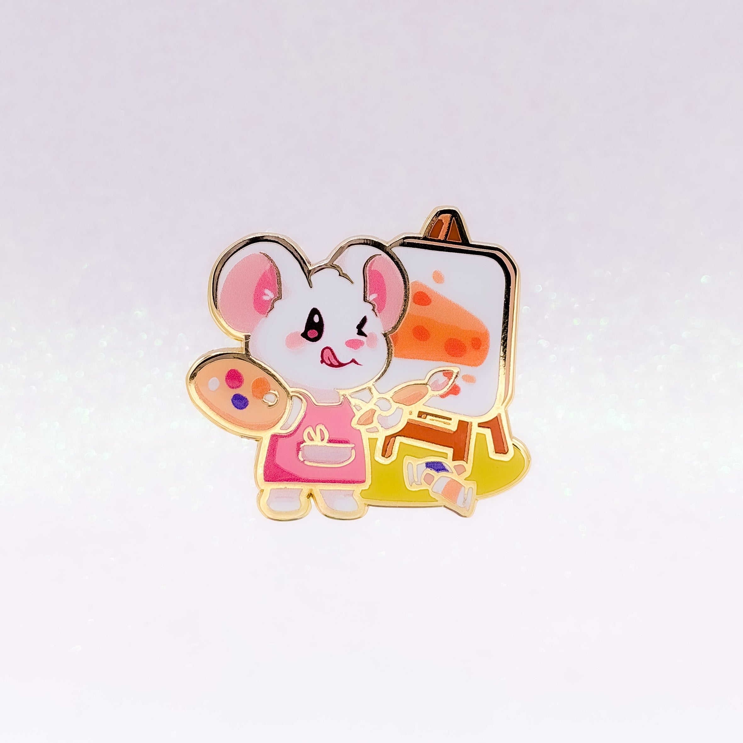 miamouz-artsy-mouse-emaille-pin-maus-gold-40x40mm image 1
