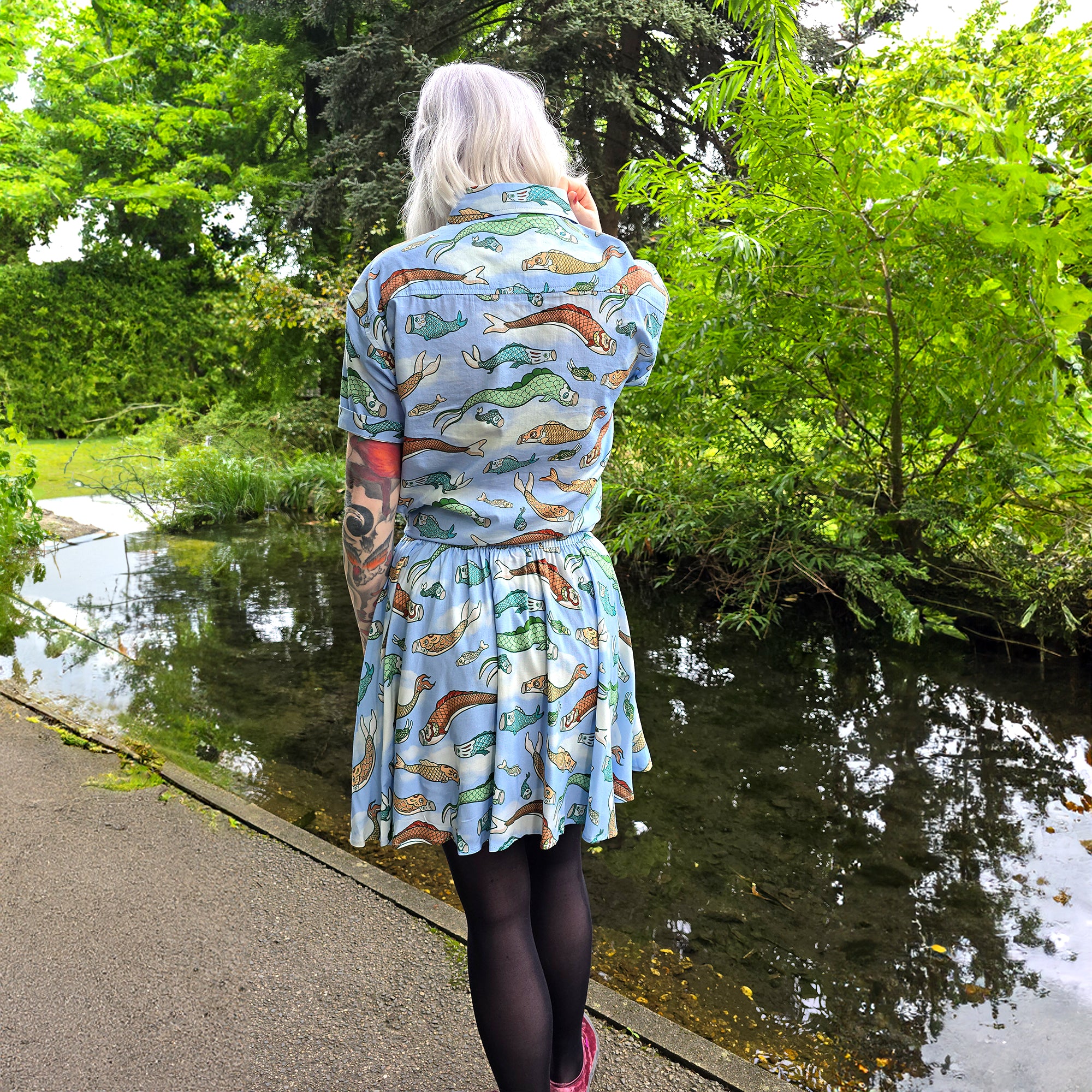katzenjammerpins-koi-nobori-hemd-button-up-blau-baumwolle image 5