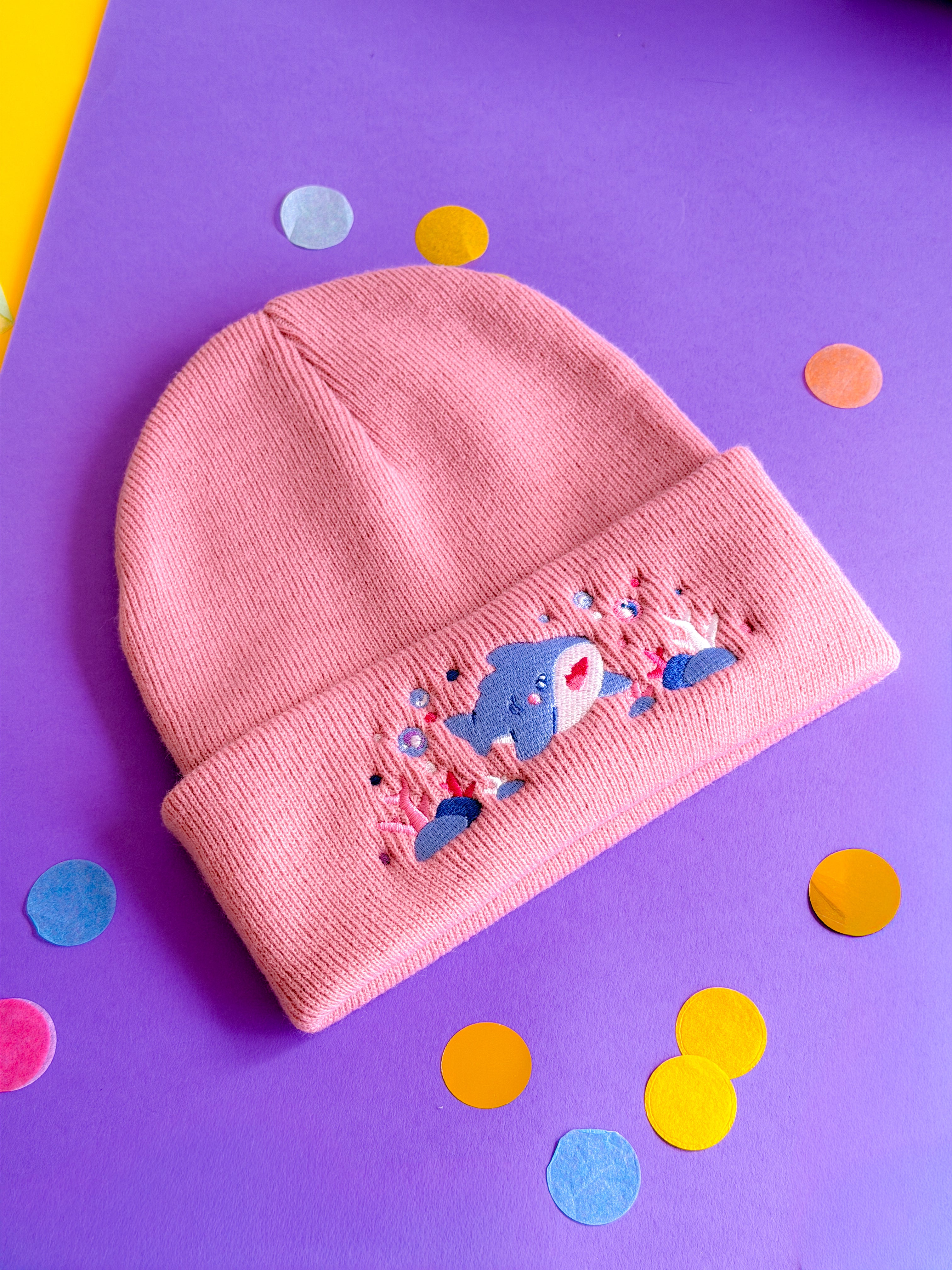 miamouz-happy-shark-beanie-m-tze-powder-pink-strick image 1