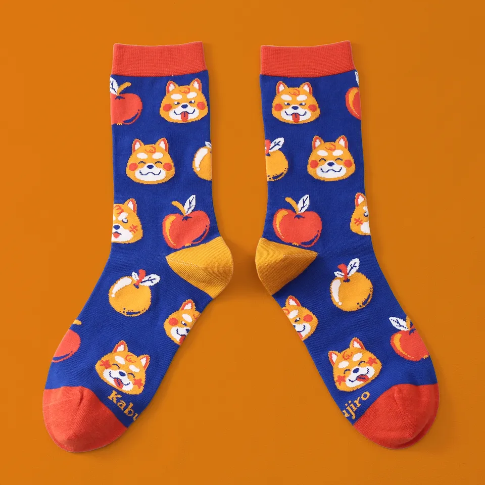 kabujiro-apple-shiba-art-socks-socken-37-43-baumwolle image 1