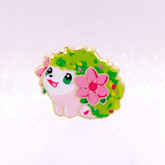 miamouz-enamel-pins-blooming-hedgehog-pin-32x39-mm image 1