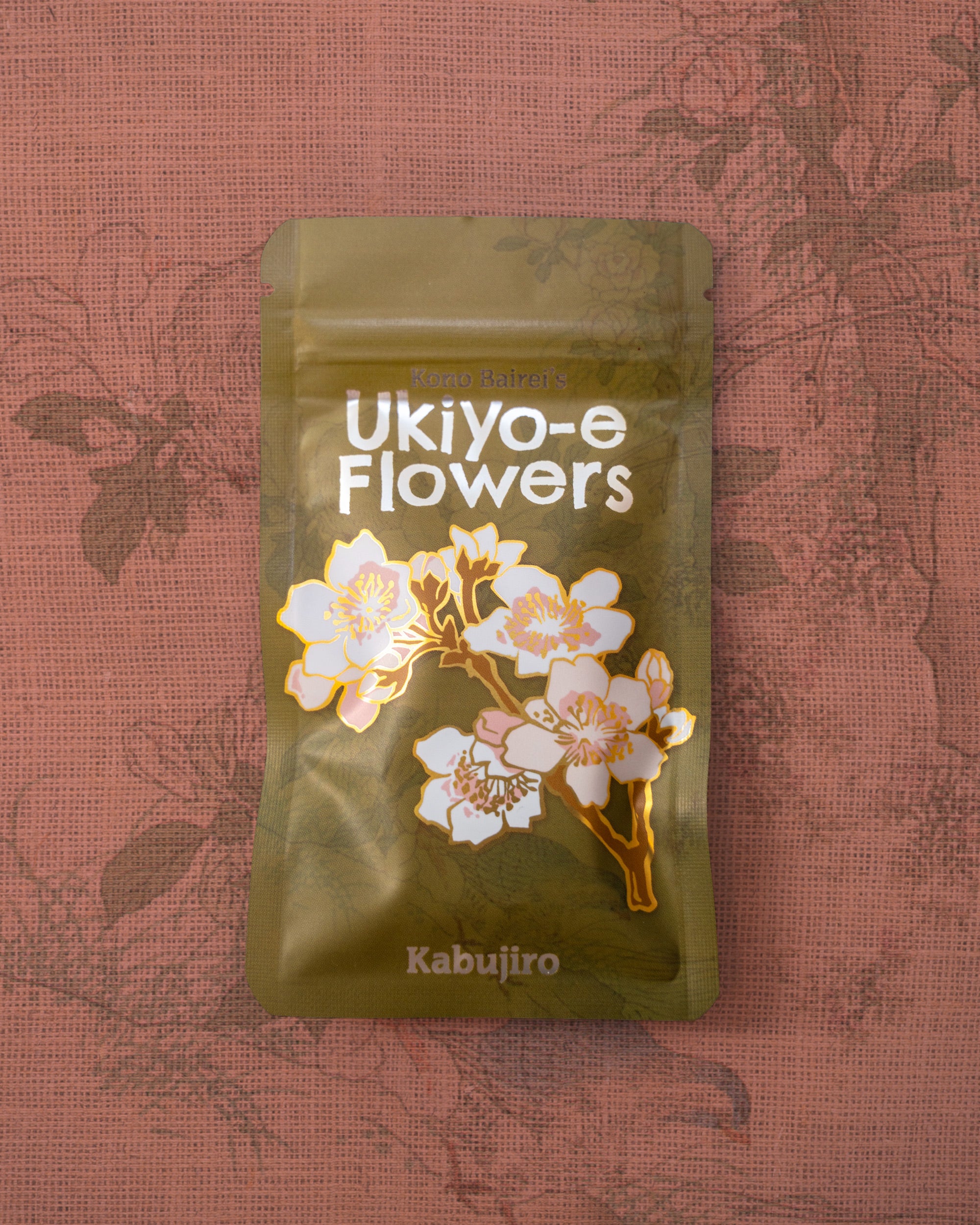 kabujiro-ukiyo-e-flowers-emaille-pin-blind-bag image 1