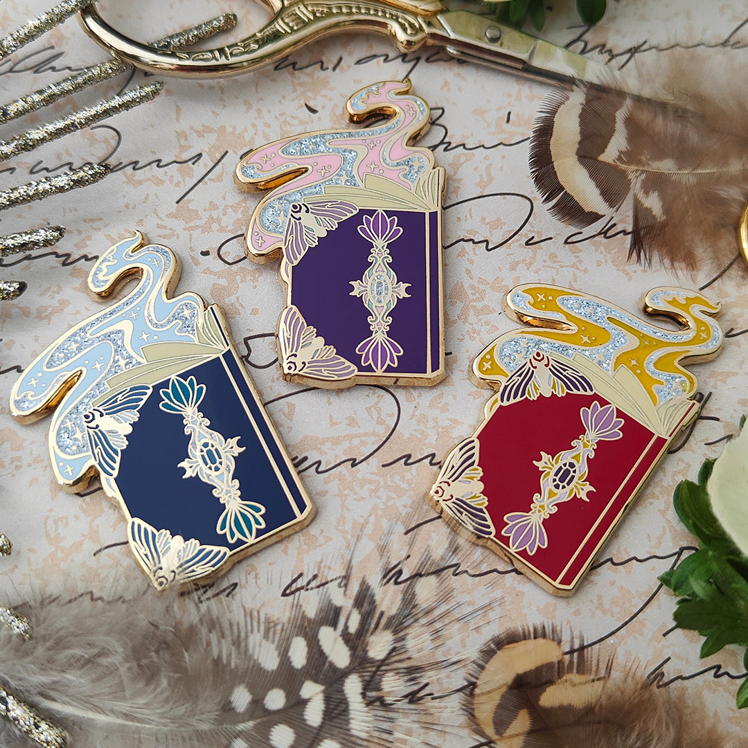 katzenjammerpins-hard-enamel-pins-cleric-s-book-enamel-pin-midnight-gold image 1