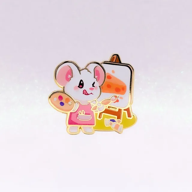 miamouz-artsy-mouse-emaille-pin-maus-gold-40x40mm image 1