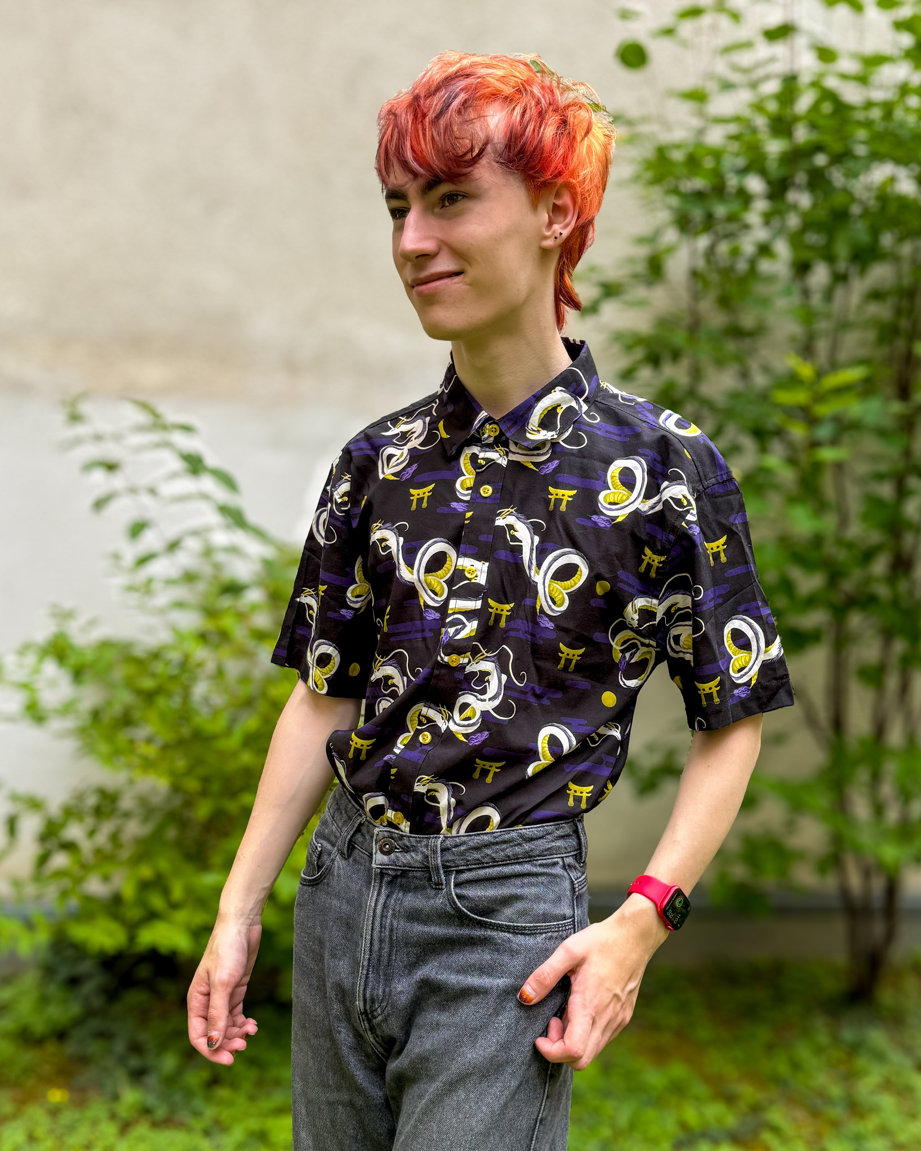 kabujiro-purple-dragon-button-up-hemd-lila-unisex image 1