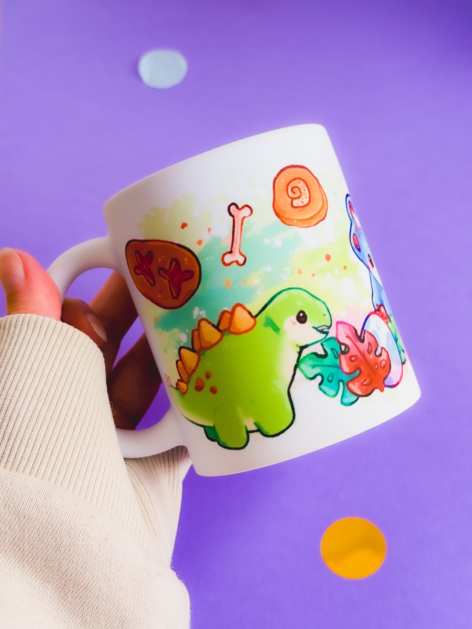 miamouz-dinosaurs-tasse-330-ml-gr-n-blau-matt-kawaii image 2