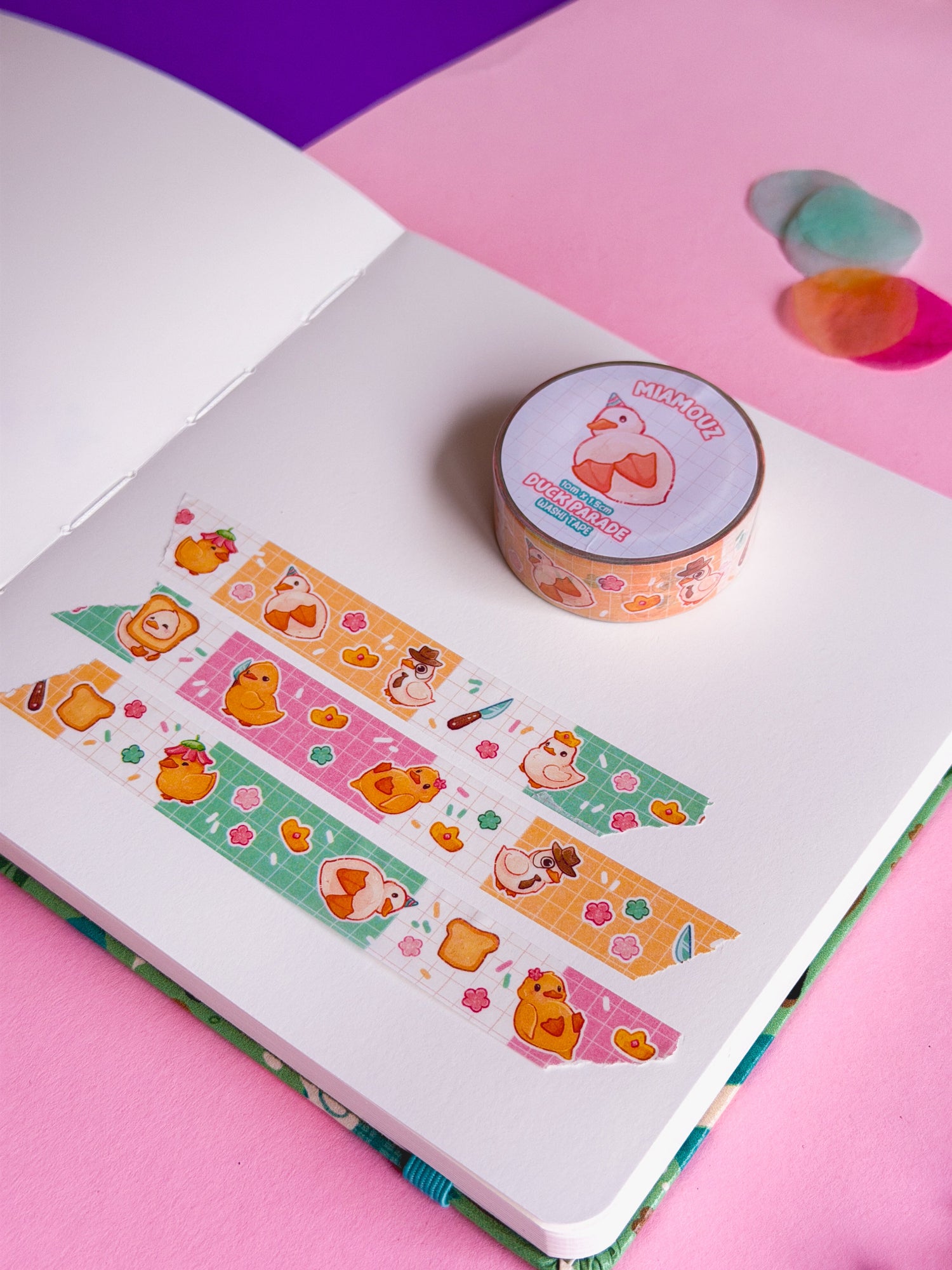 miamouz-duck-parade-washi-tape-10m-x-15mm-sample image 2