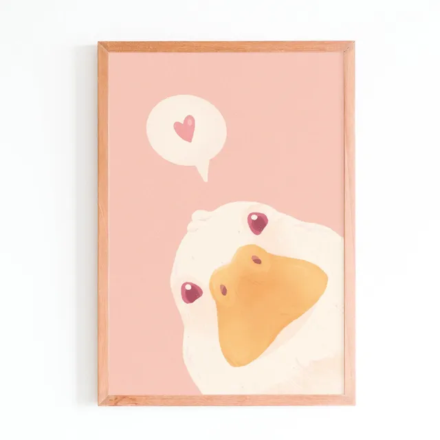 miamouz-peeking-duck-love-a6-print-postkarte-ente image 1