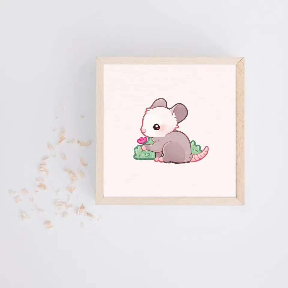 miamouz-opossum-15x15-artprint-pastell-14-8-cm-kinderzimmer image 1