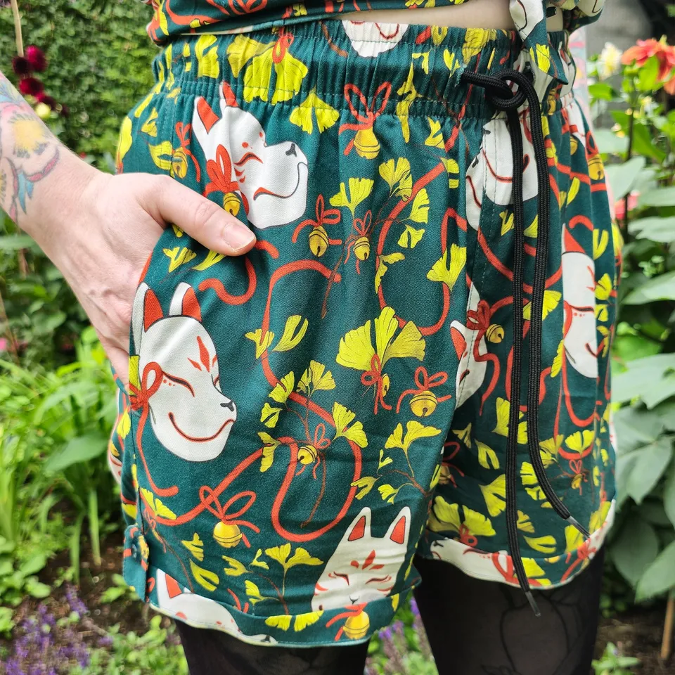 katzenjammerpins-ginkgo-kitsune-shorts-baumwolle-fuchs image 1