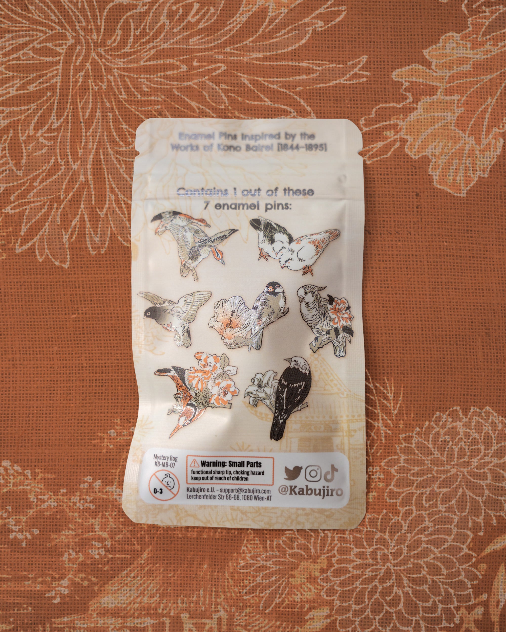kabujiro-ukiyo-e-birds-vol-1-emaille-pin-blind-bag-mystery image 2