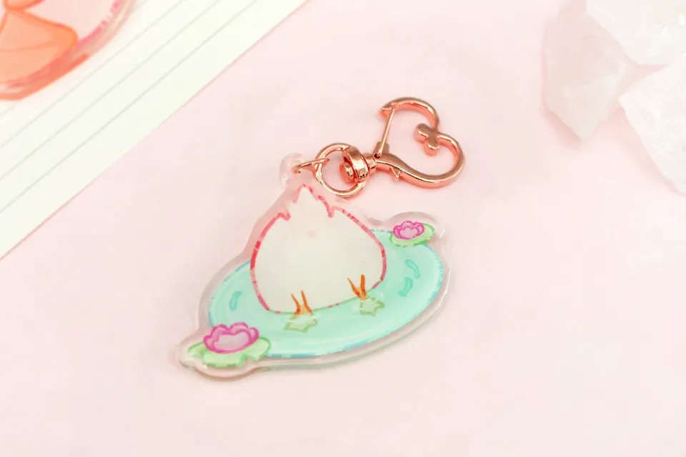 miamouz-duck-acryl-schl-sselanh-nger-herz-rosegold image 1