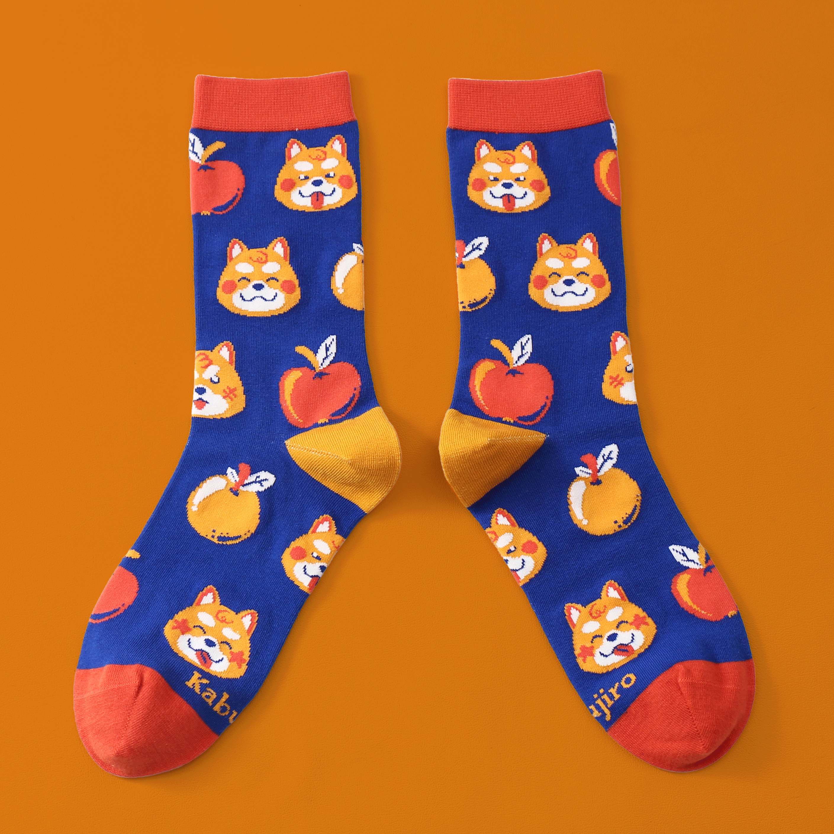 kabujiro-apple-shiba-art-socks-socken-37-43-baumwolle image 1