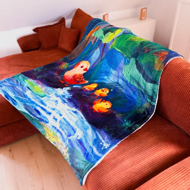 miamouz-duckling-adventure-fleece-decke-150x200-enten image 1