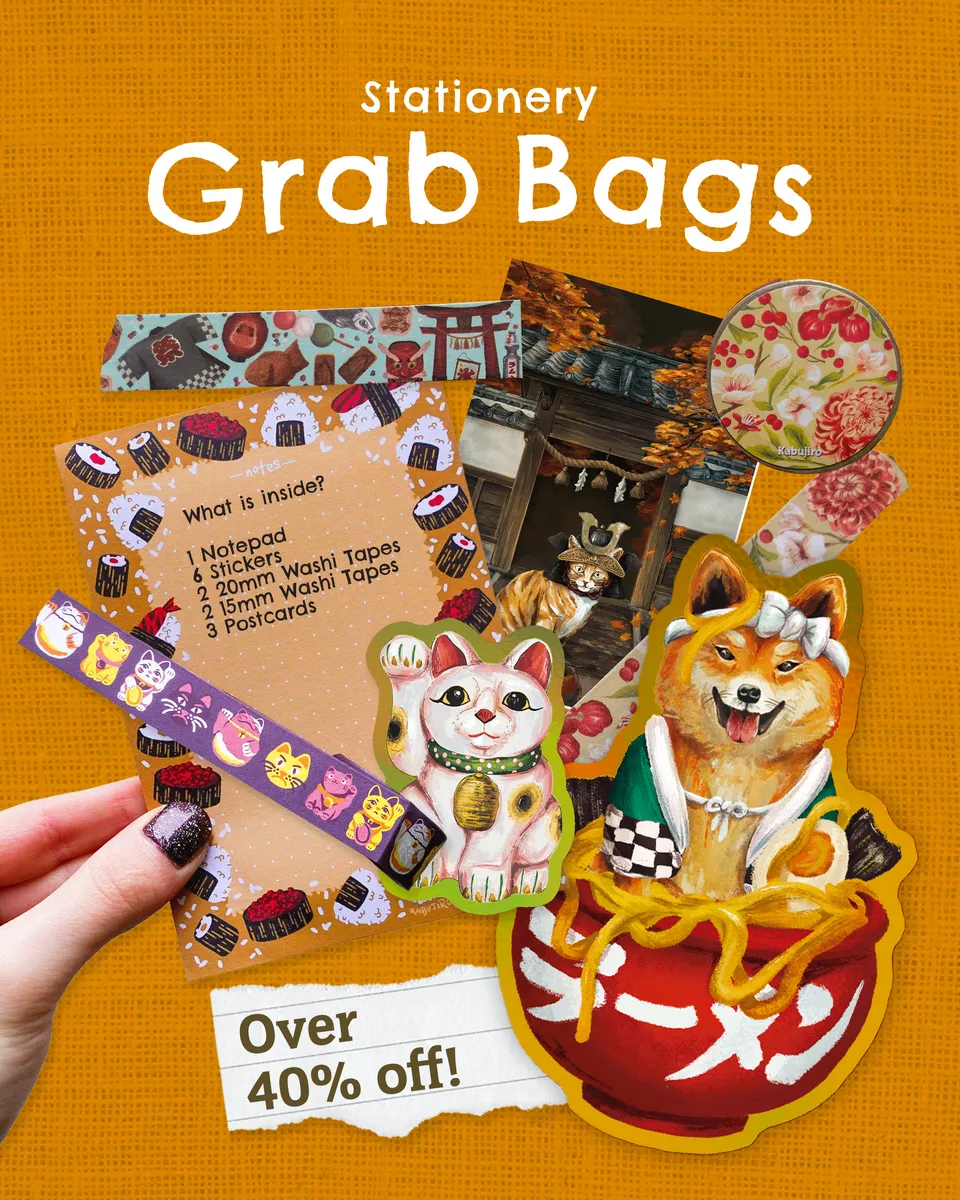 kabujiro-stationery-grab-bag-papier-set-mit-notizblock image 1