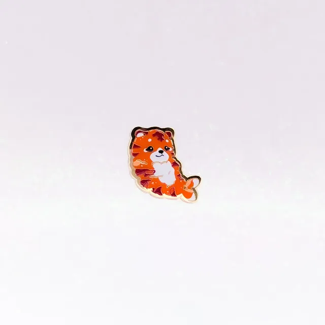 miamouz-tiger-shrimp-emaille-pin-mini-normal-gold image 1