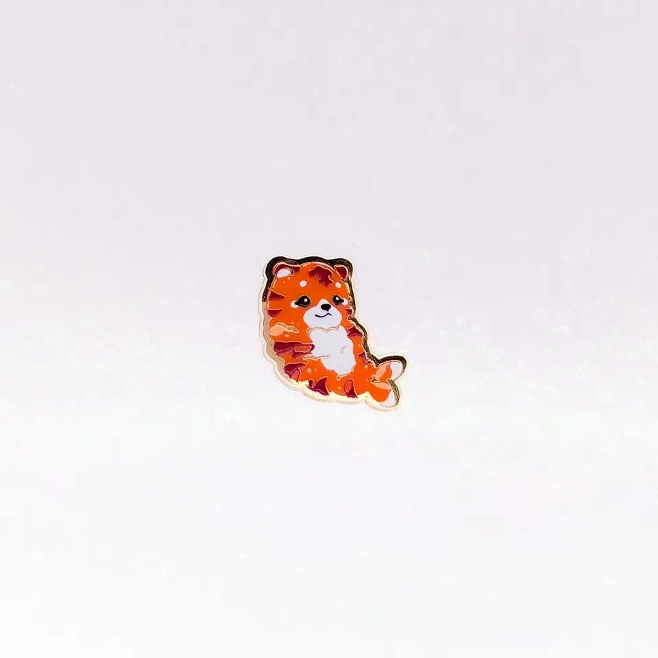 miamouz-tiger-shrimp-emaille-pin-mini-normal-gold image 1