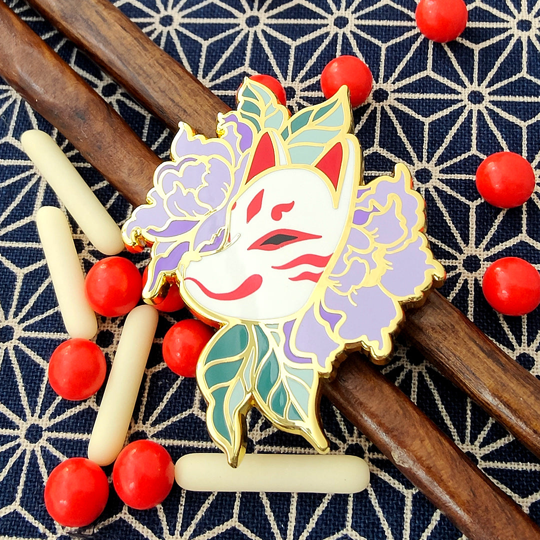 katzenjammerpins-kitsune-blossom-pink-emaille-pin-rosa-gold image 3