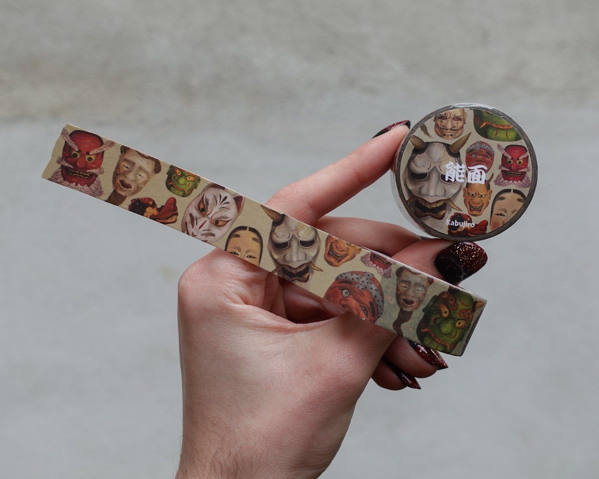 kabujiro-washi-tapes-japanese-masks-noh-tape-20mm-10m image 4
