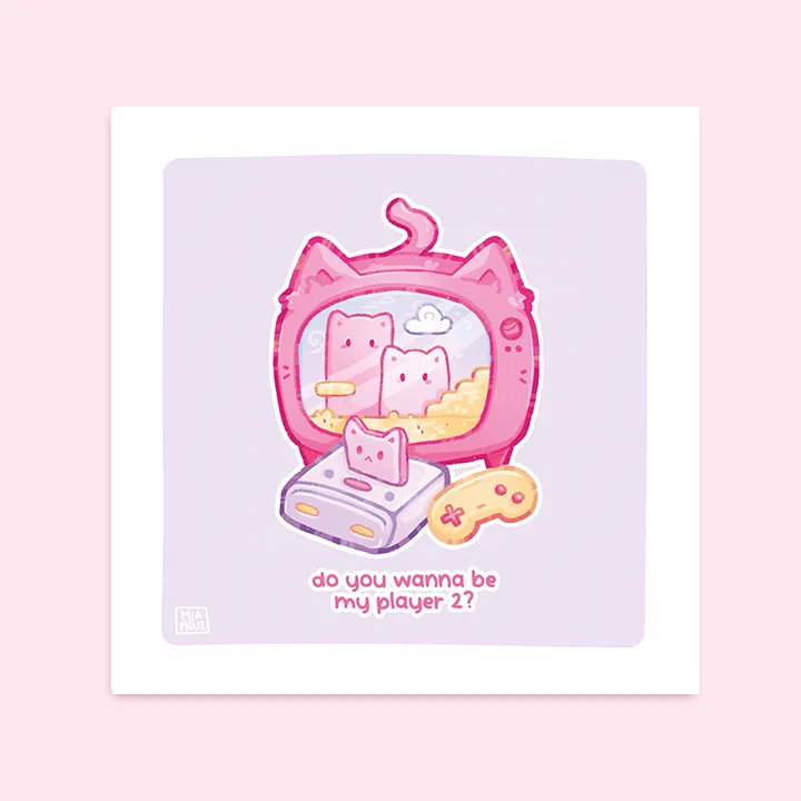 miamouz-prints-player-two-art-print-15x15-gaming image 1