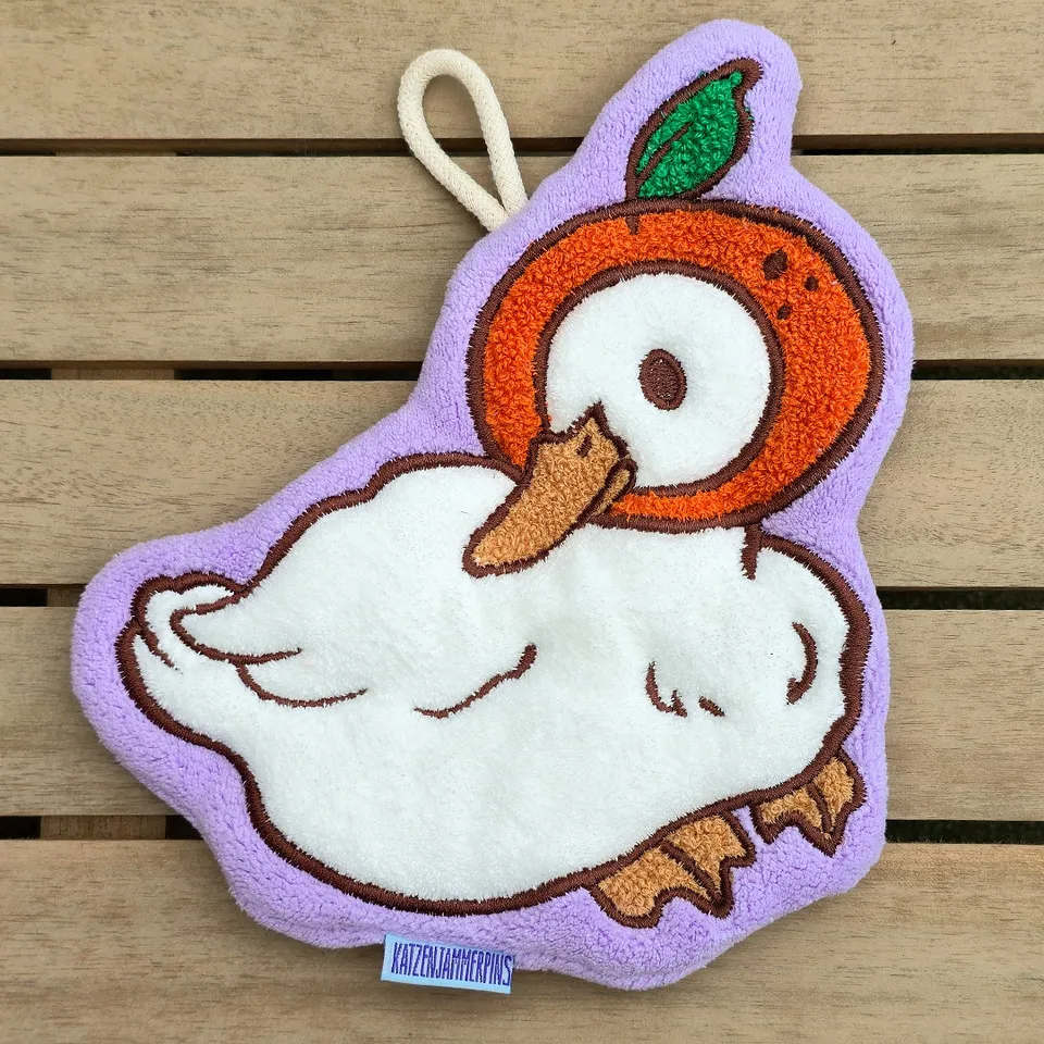 katzenjammerpins-mandarin-duck-handtuch-microfaser-ente-kawaii image 1