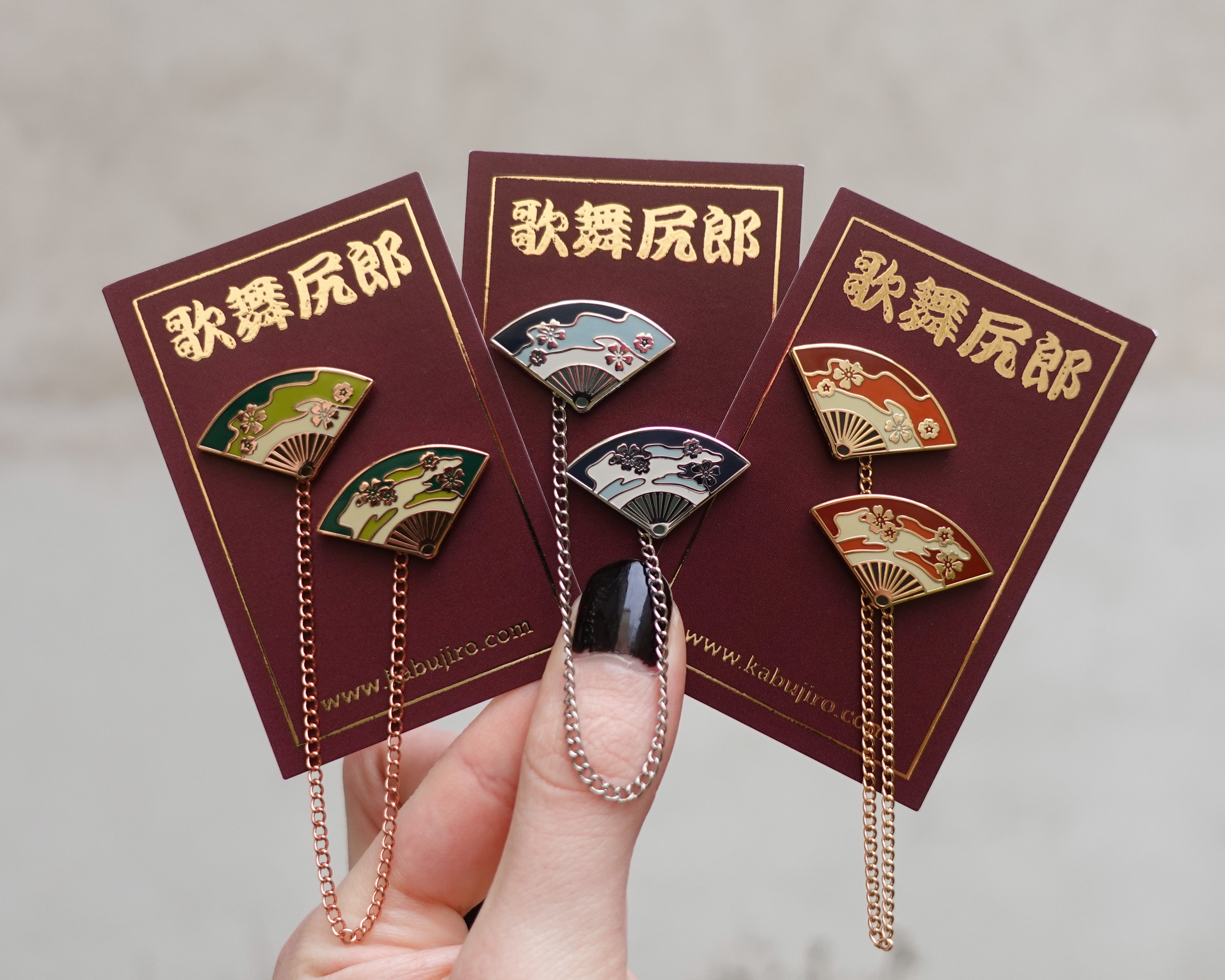 kabujiro-dance-fans-kragen-pin-set-3tlg-f-cher-mit-kette image 1