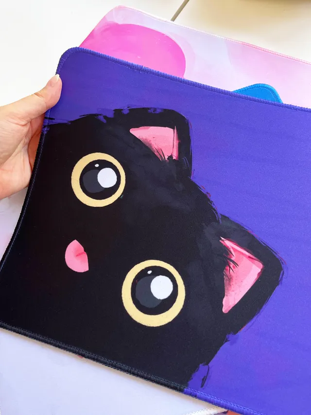 miamouz-black-blep-cat-mauspad-30x25-kawaii-desk-mat image 1