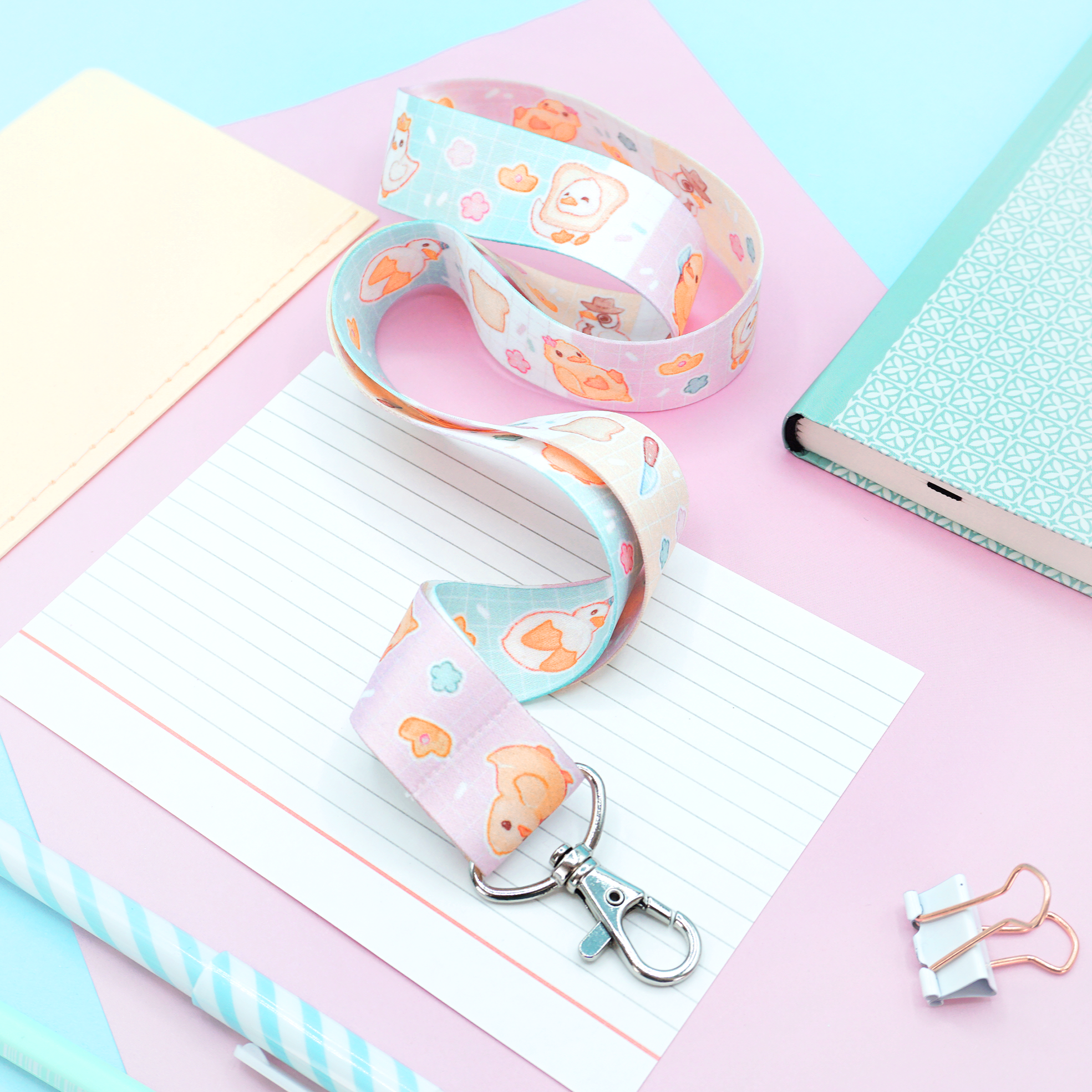 miamouz-duck-parade-lanyard-enten-schl-sselband-90cm-pastell image 1
