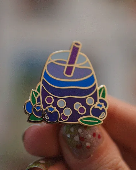 kabujiro-boba-bliss-blueberry-enamel-pin-bubble-tea-33-mm image 1