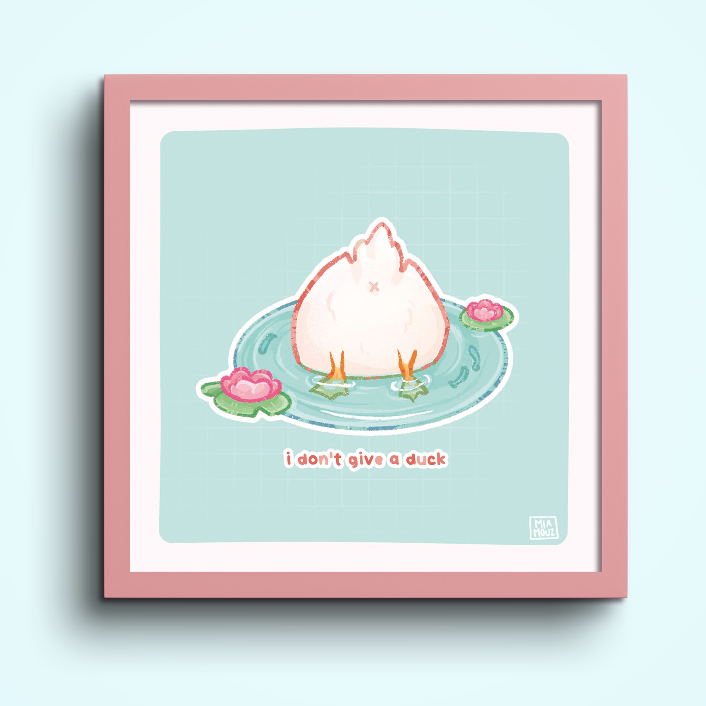 miamouz-prints-i-don-t-give-a-duck-print-15x15-frosch image 1
