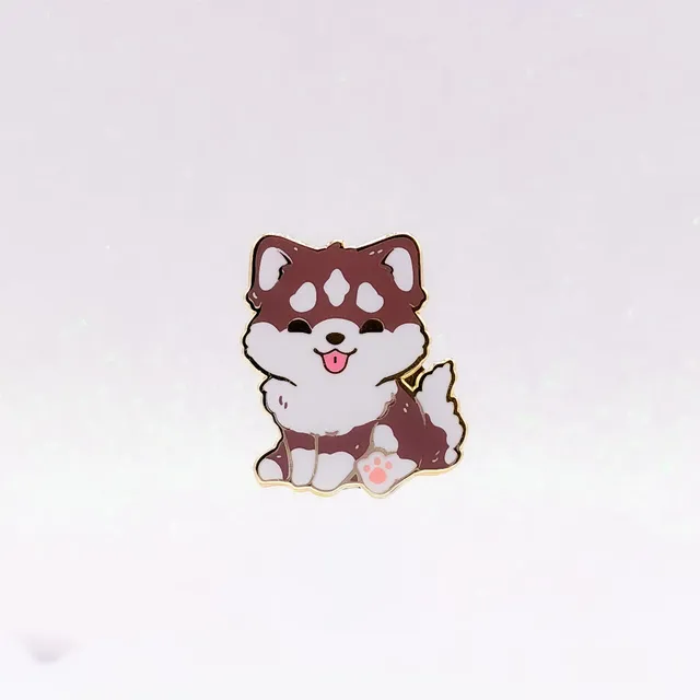 miamouz-husky-enamel-pin-braun-wei-hund image 1