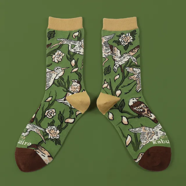 kabujiro-ukiyo-e-birds-socken-baumwolle-eu-37-43 image 1