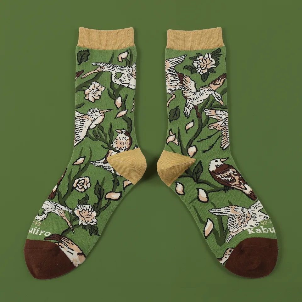 kabujiro-ukiyo-e-birds-socken-baumwolle-eu-37-43 image 1