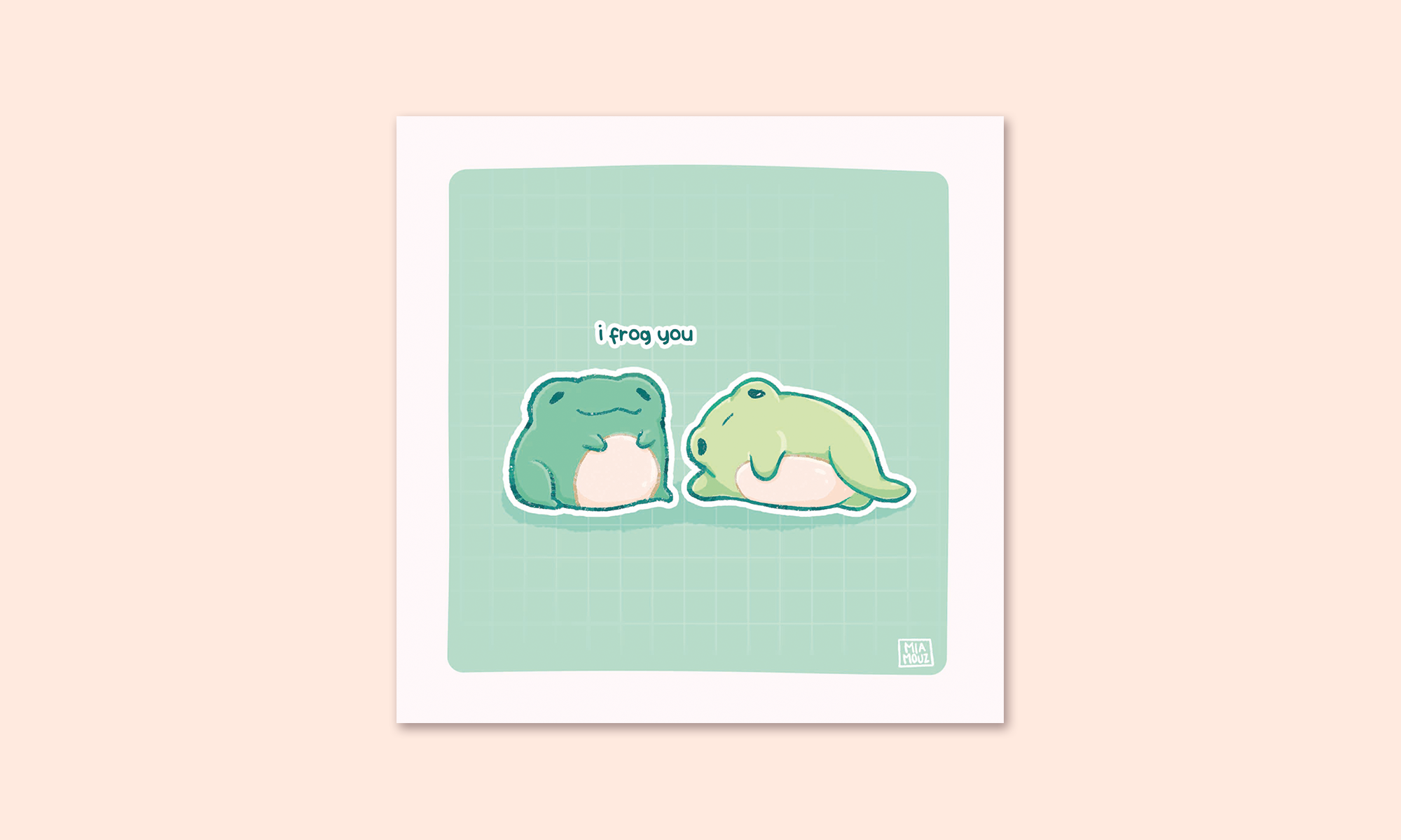 miamouz-i-frog-you-art-print-15x15-frosch-leinenkarton image 3