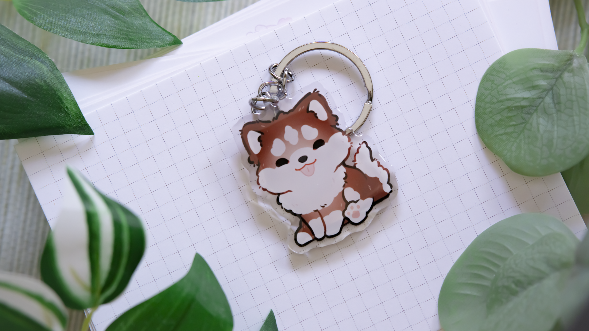 miamouz-husky-schl-sselanh-nger-acryl-schwarz-wei-5cm image 3