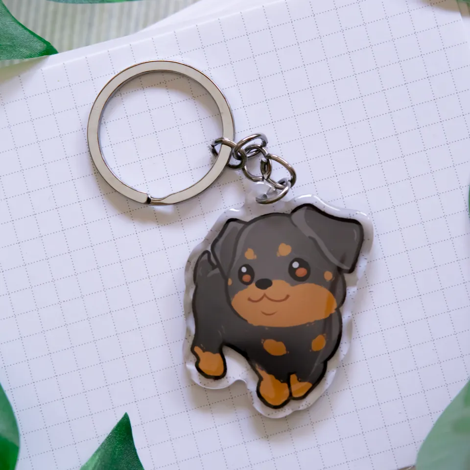 miamouz-keychains-rottweiler-doberman-pinscher-schl-sselanh-nger-acryl image 1