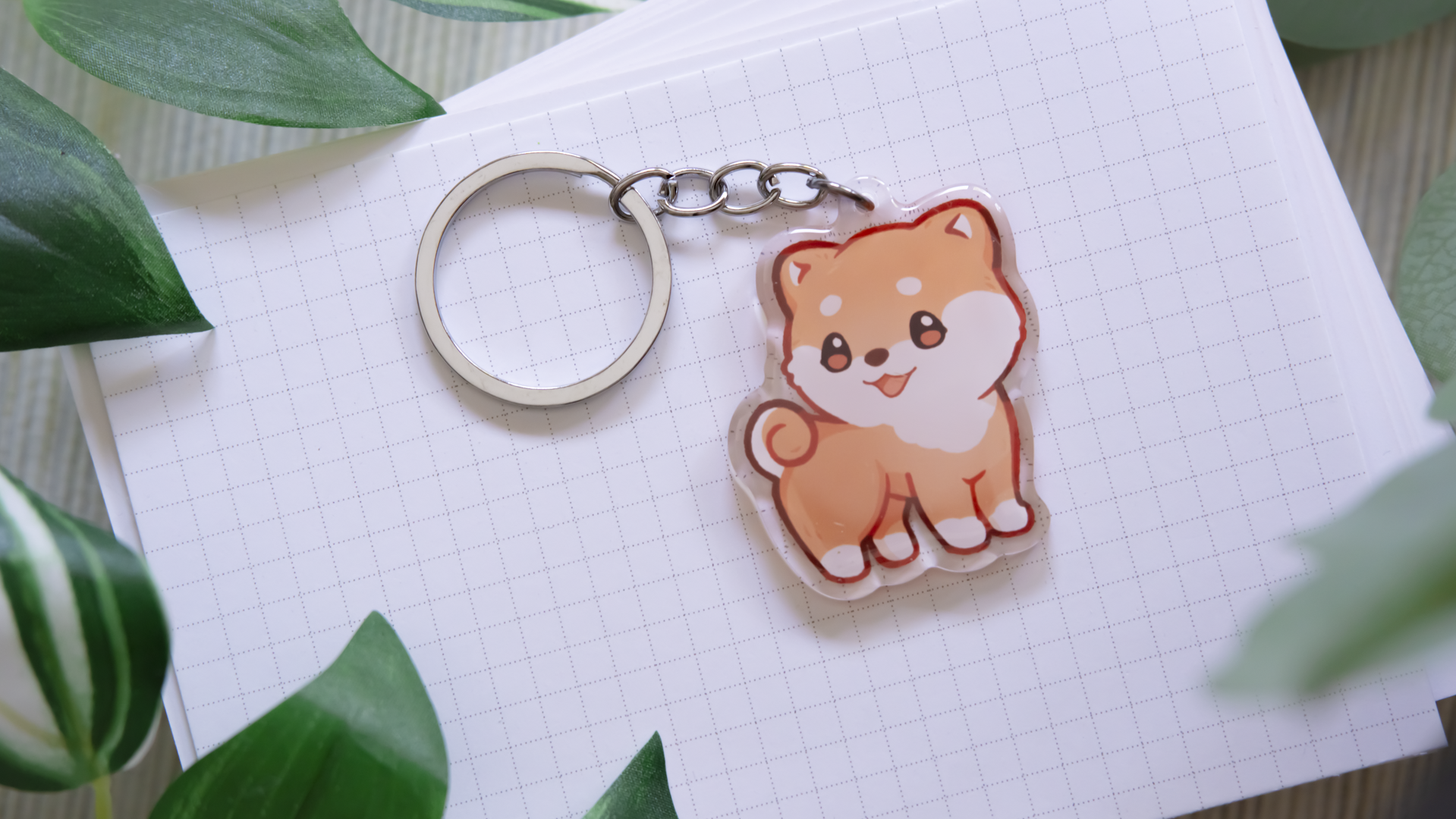 miamouz-shiba-inu-schl-sselanh-nger-acryl-rot-wei image 2