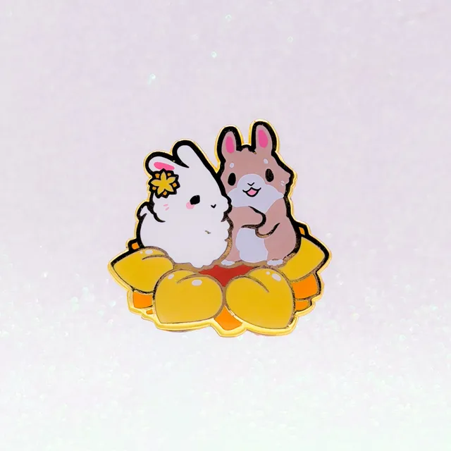 miamouz-sunflower-bunnies-emaille-pin-38mm-normal-qualit-t image 1