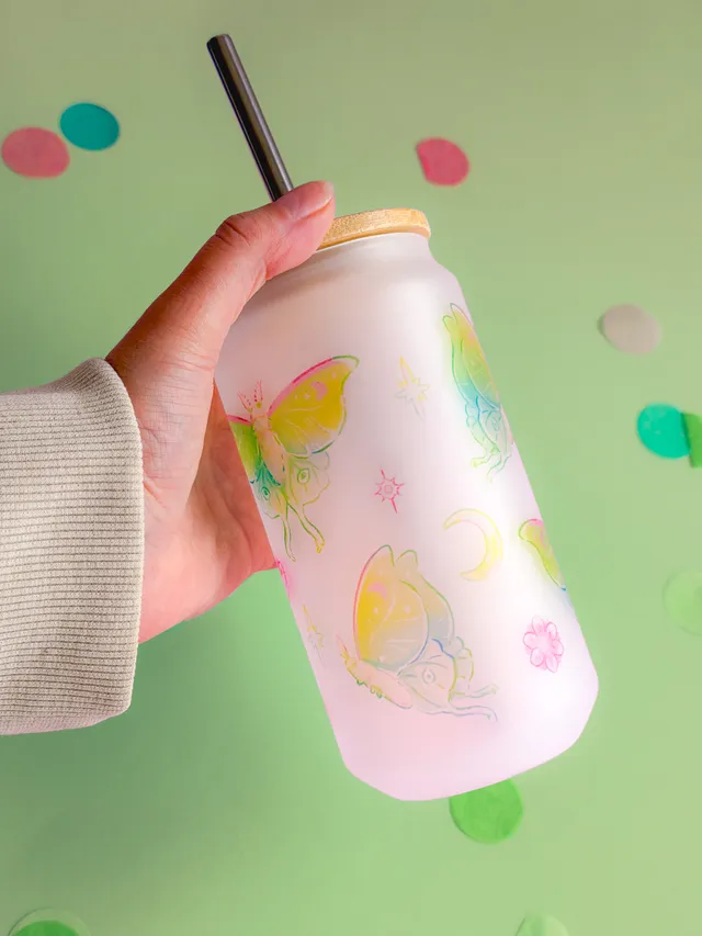 miamouz-luna-moth-glas-becher-520-ml-frosted-matt-mit-strohhalm image 1