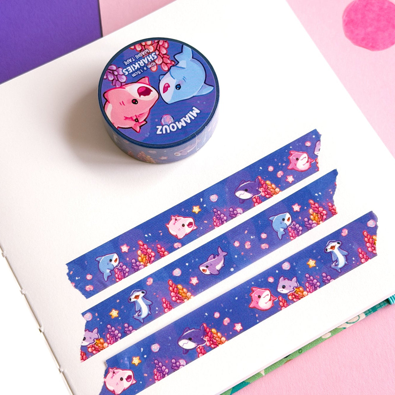 miamouz-sharkies-washi-tape-10m-hai-deko-klebeband image 1