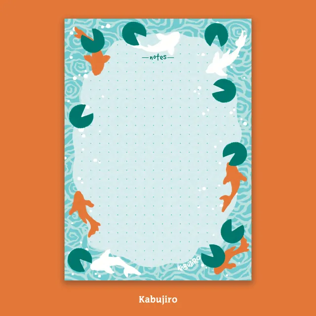 kabujiro-koi-pond-notizblock-a6-dotted-50-blatt image 1