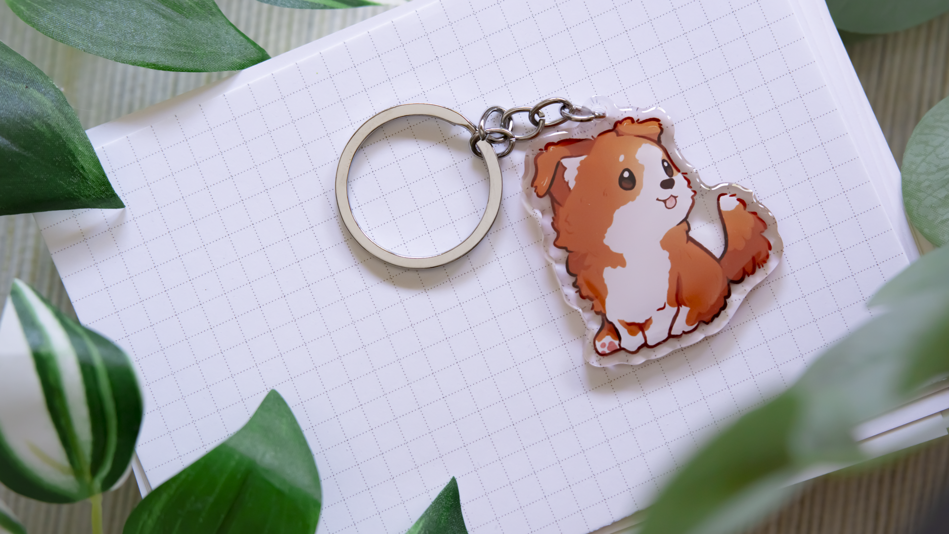 miamouz-border-collie-sheltie-keychain-braun-wei-acryl image 2