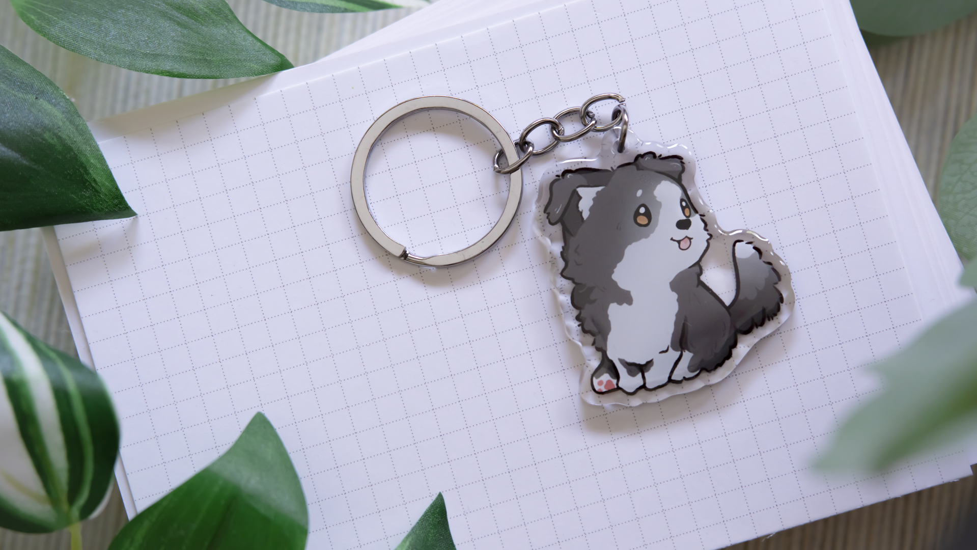 miamouz-border-collie-sheltie-keychain-braun-wei-acryl image 4