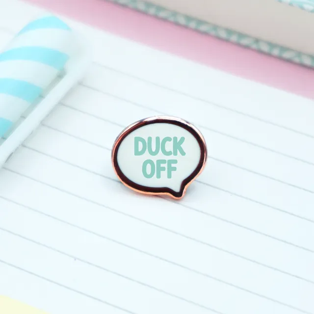 miamouz-duck-off-speech-bubble-mini-enamel-pin-15mm image 1