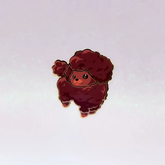 miamouz-poodle-brown-emaille-pin-hund-40mm-gold image 1