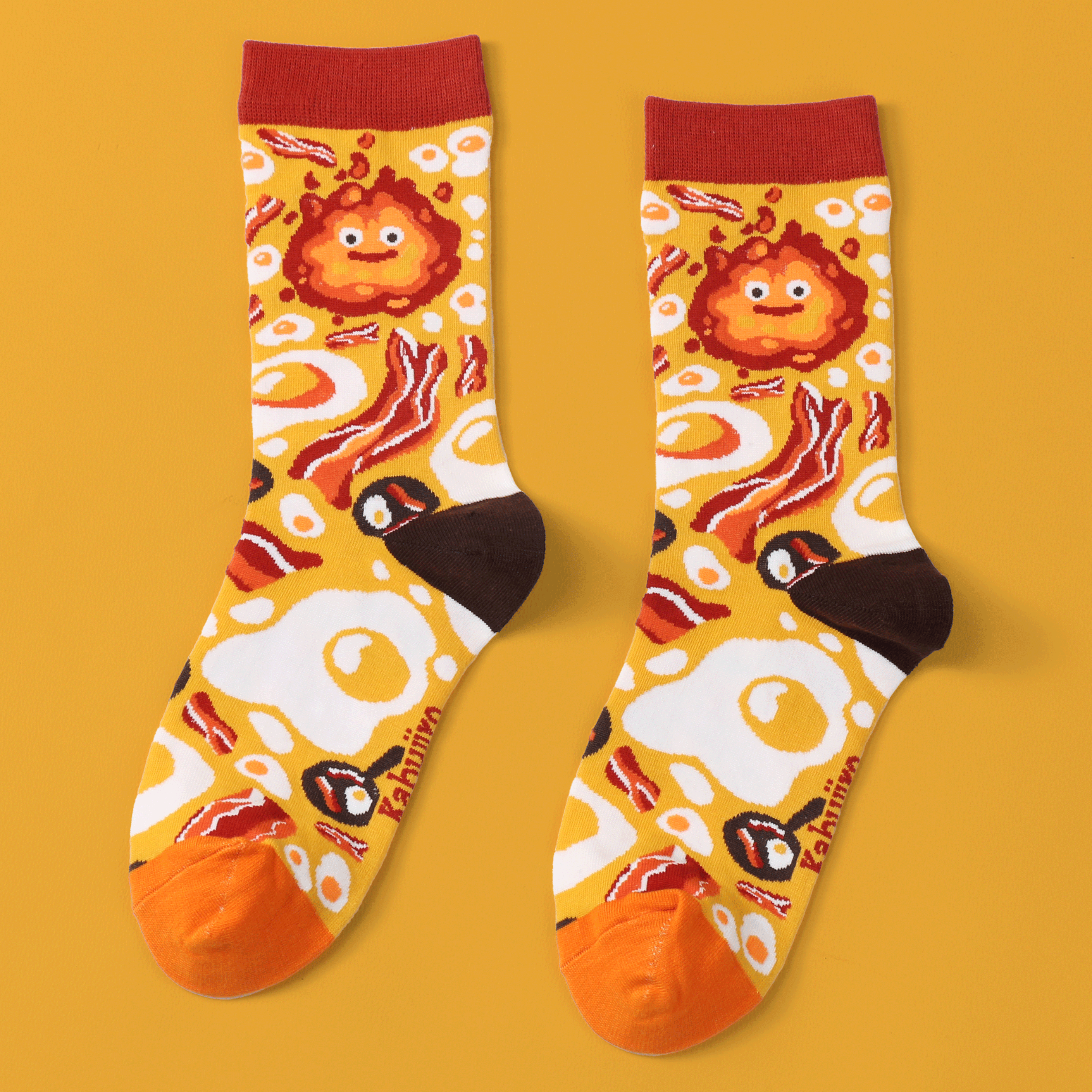 kabujiro-breakfast-fire-baumwoll-socken-eu-37-43-spiegelei image 1