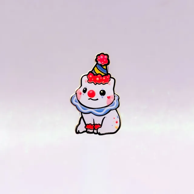 miamouz-clown-cat-enamel-pin-normale-qualit-t-gold-36-mm image 1