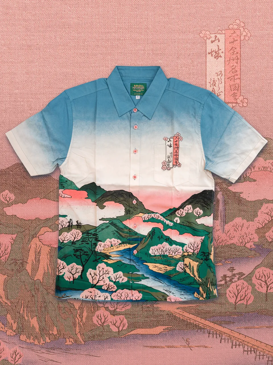 kabujiro-spring-ukiyo-e-button-up-hemd-unisex-naturfaser image 1