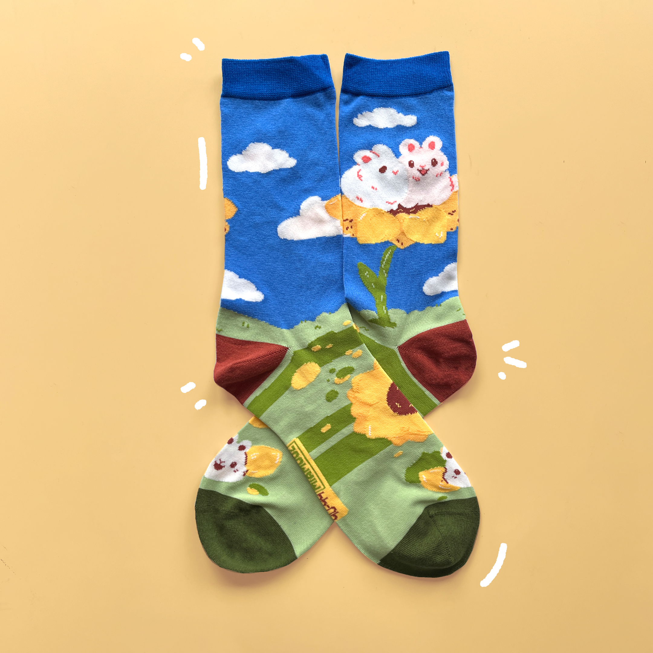 miamouz-bunnies-sunflower-socken-hase-baumwolle-1-paar image 1